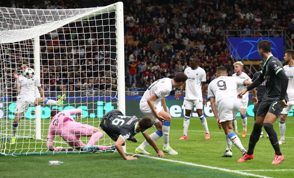 MILAN, ITALY - OCTOBER 22: Christian Pulisic (not pictured) of AC Milan scores the opening goal during the UEFA Champions League 2024/25 League Phase MD3 match between AC Milan and Club Brugge KV at Stadio San Siro on October 22, 2024 in Milan, Italy. (Photo by Marco Luzzani/Getty Images)